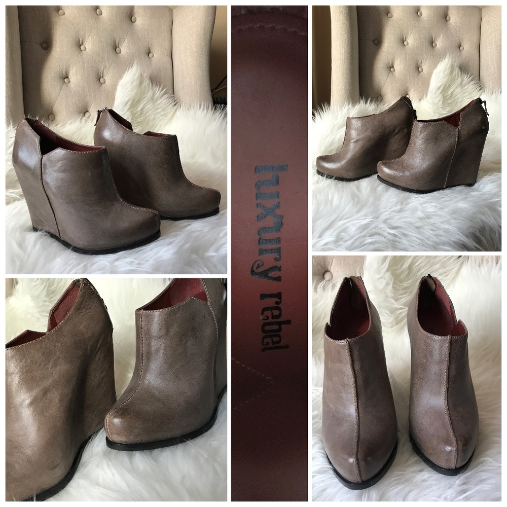 Gently used tan leather booties